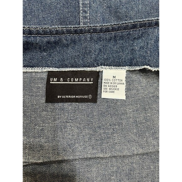 UM & Company Vintage Y2K Overalls Jumper Dress Womens M Blue Denim Grunge Modest - Picture 10 of 11